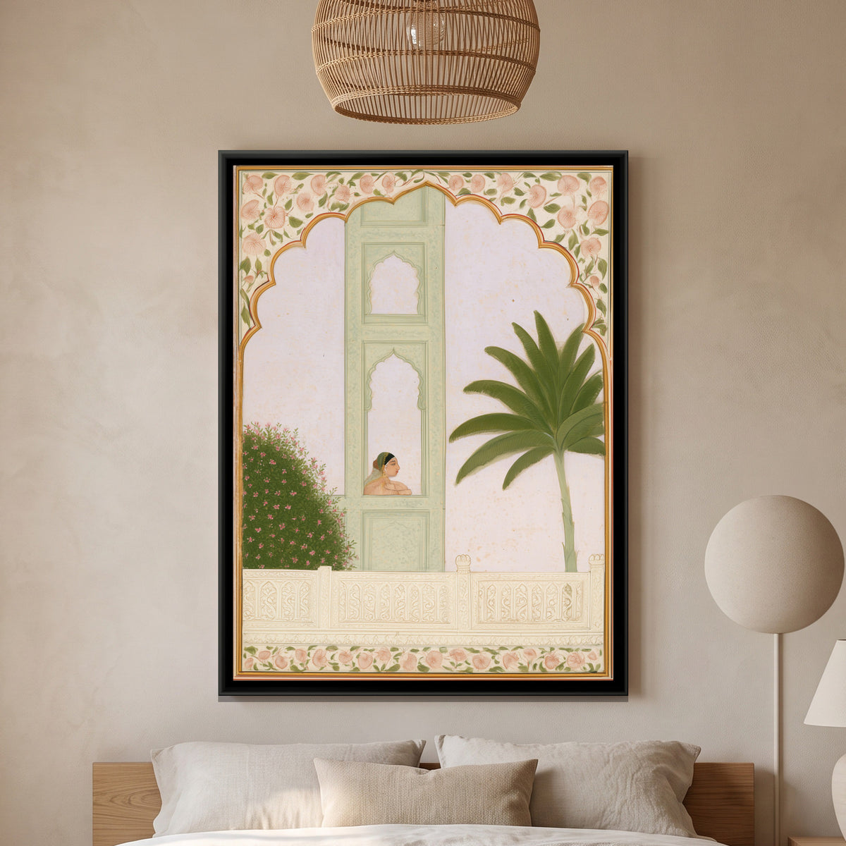 Mughal Lady — framed canvas art hung on a wall