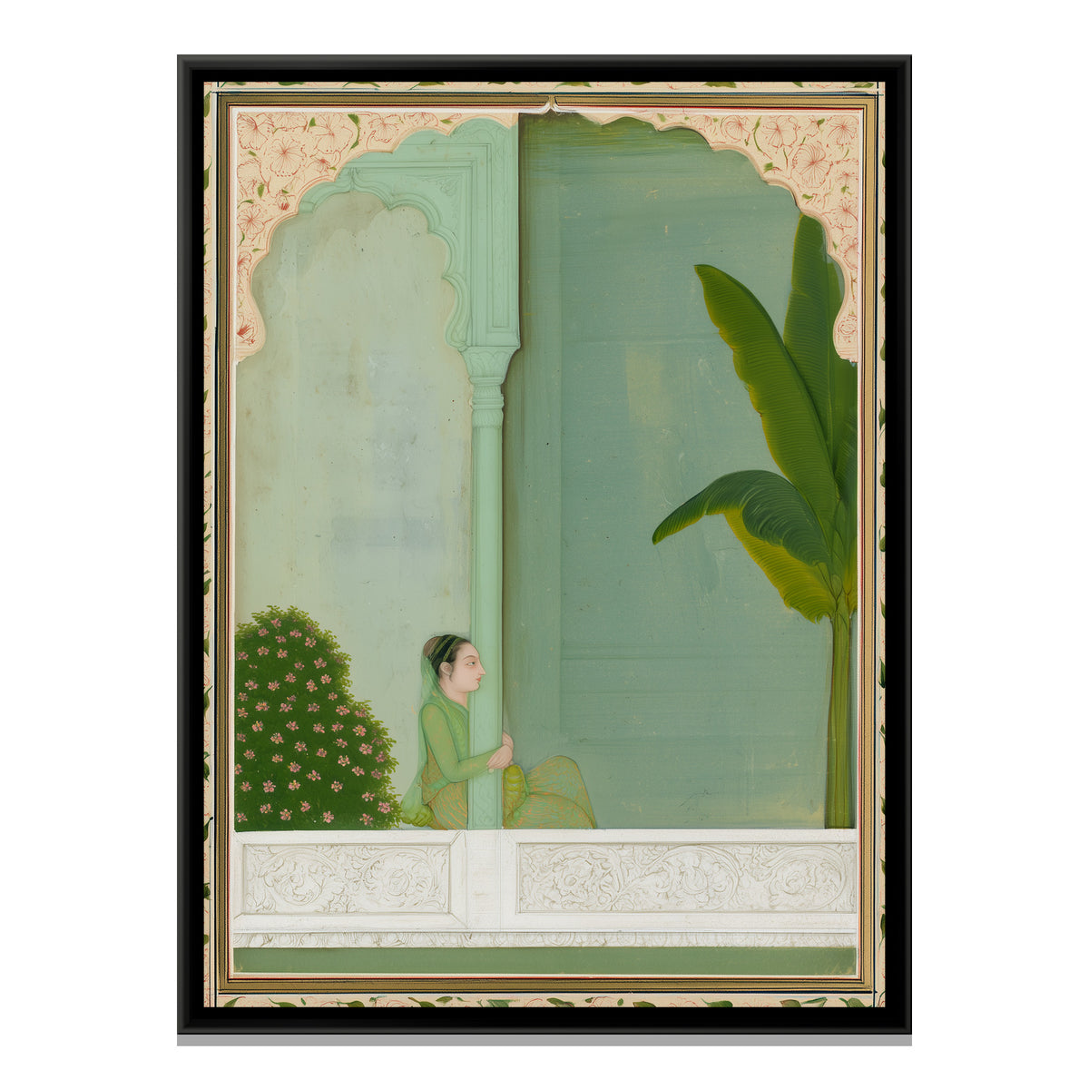 Mughal Lady — framed canvas print, front view