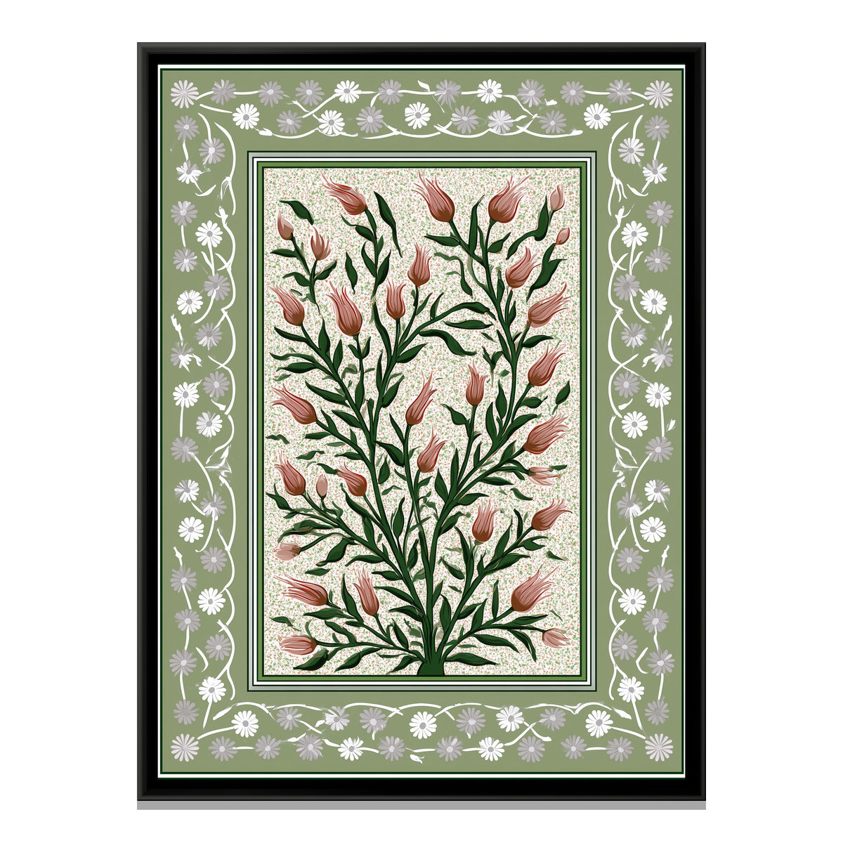 Mughal Tulip Tree — framed canvas print, front view