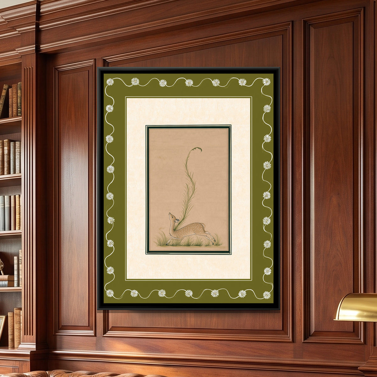Mughal Deer — framed canvas art hung on a wall