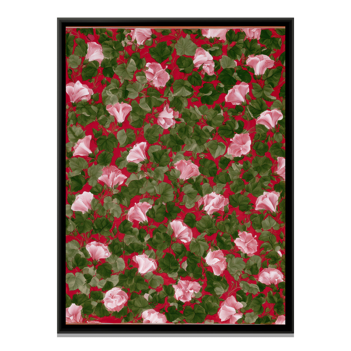 Mughal Hibiscus — framed canvas print, front view