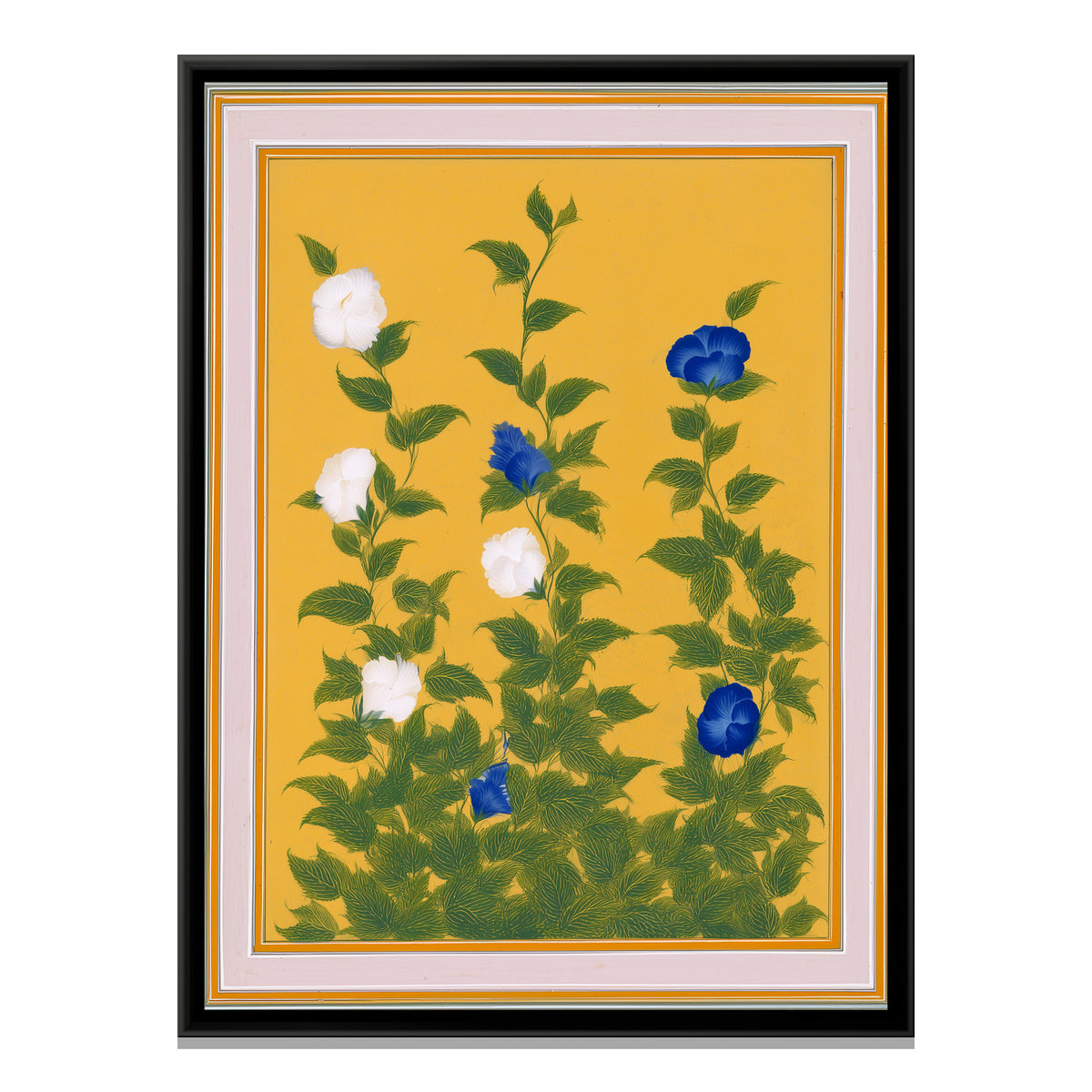 Mughal Hibiscus — framed canvas print, front view