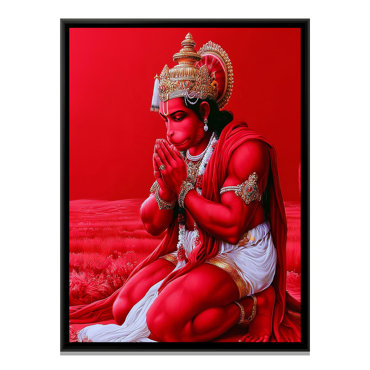 Hanuman Ji — framed canvas print, front view