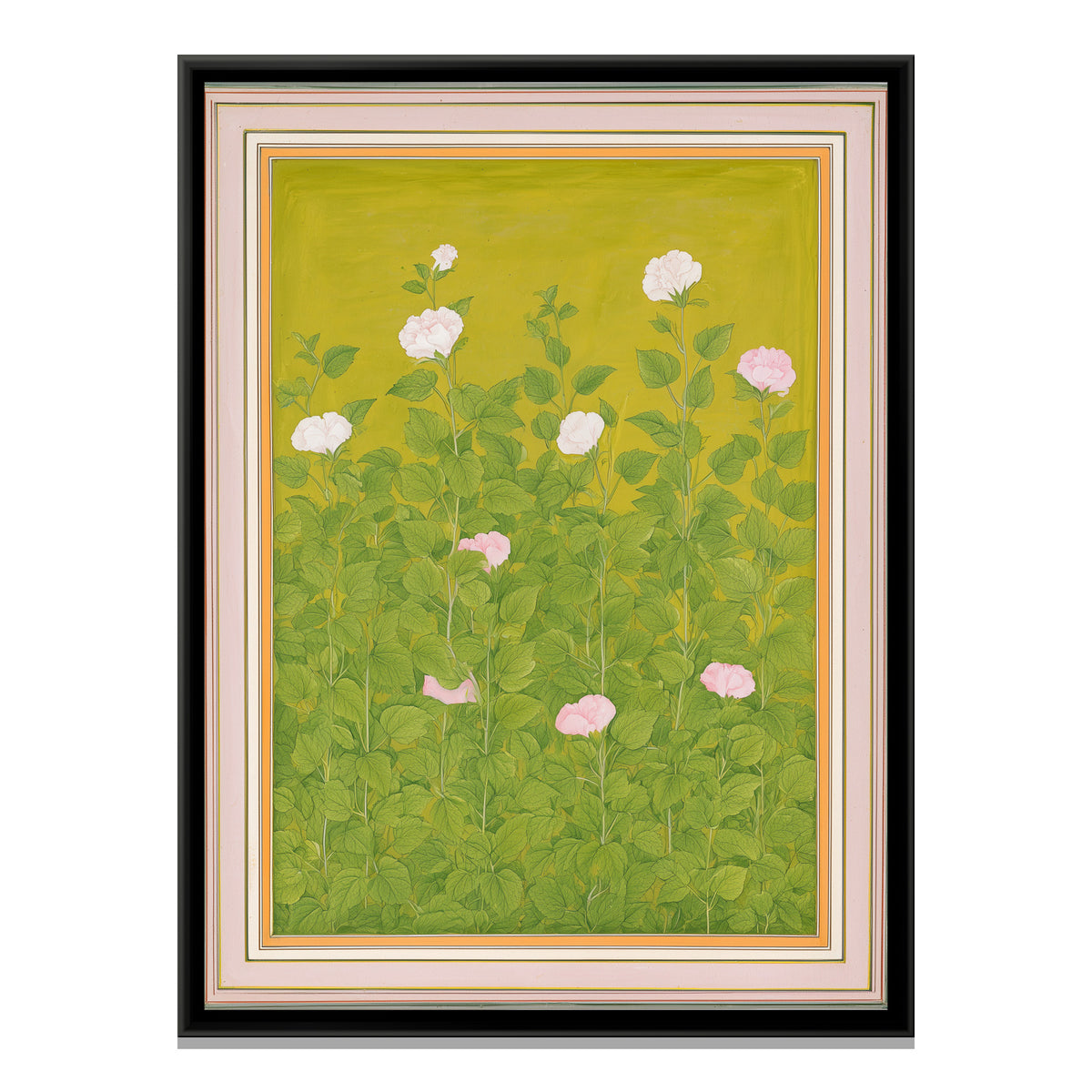 Mughal Hibiscus — framed canvas print, front view