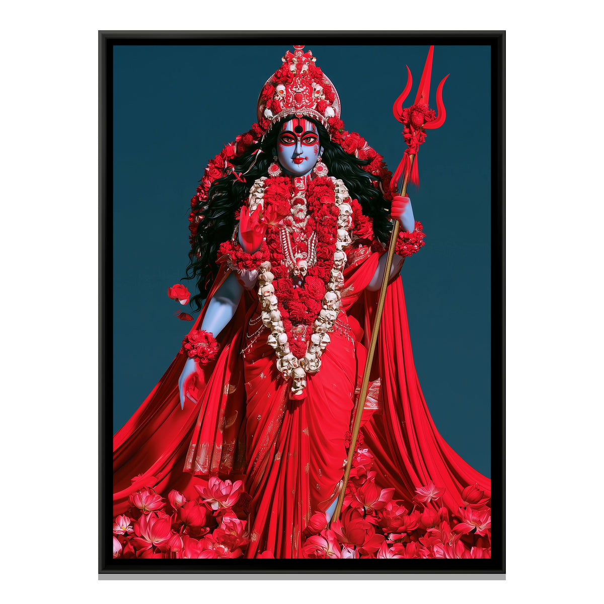 Maa Kali — framed canvas print, front view