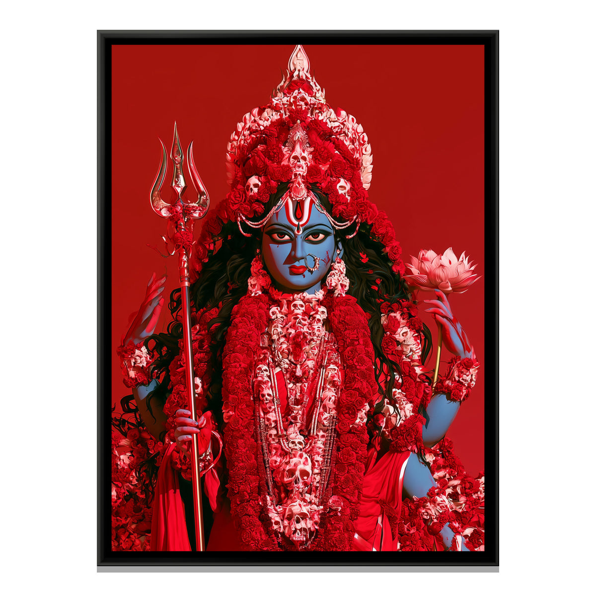 Maa Kali — framed canvas print, front view