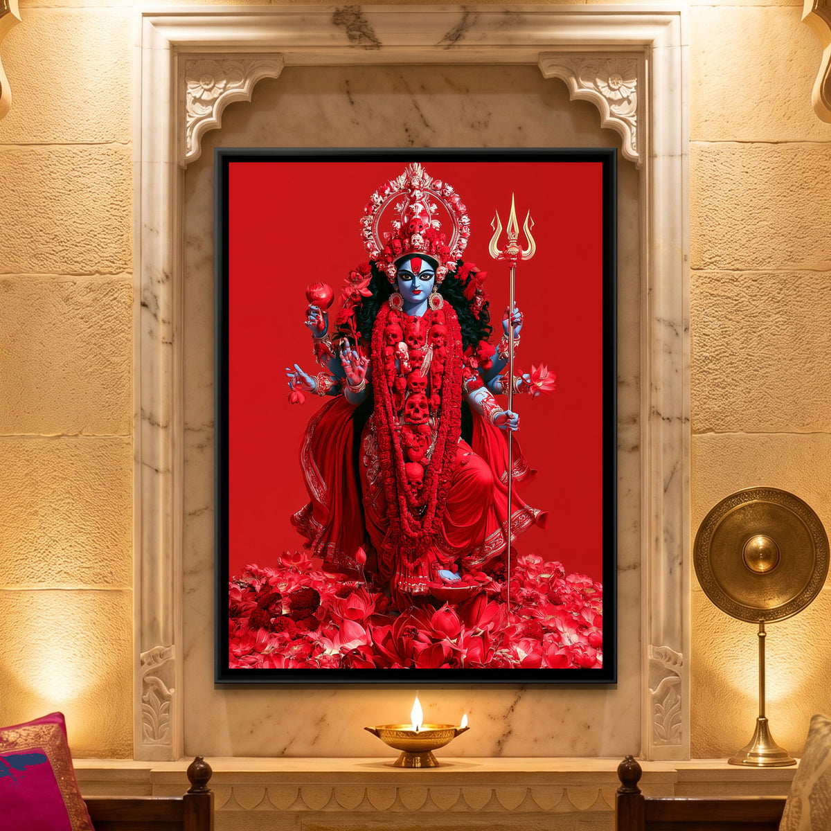 Maa Kali — framed canvas art hung on a wall