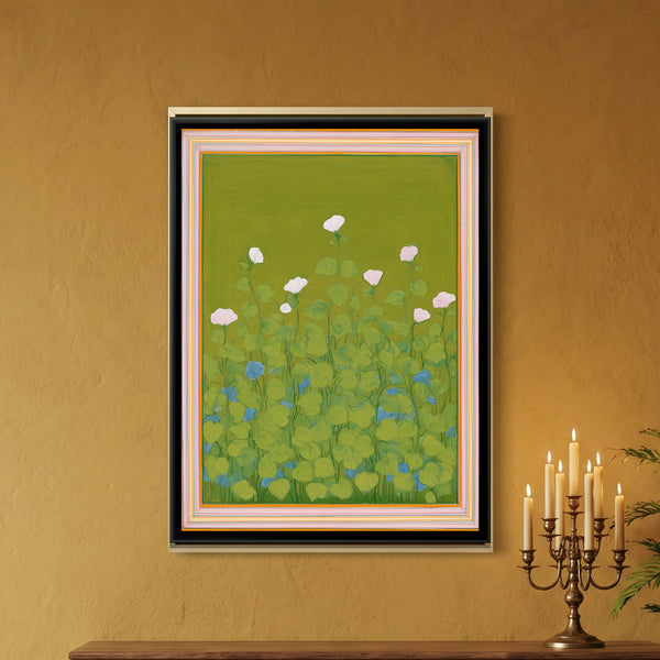 Mughal Hibiscus — framed canvas art hung on a wall