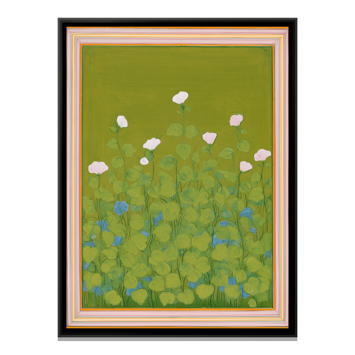 Mughal Hibiscus — framed canvas print, front view