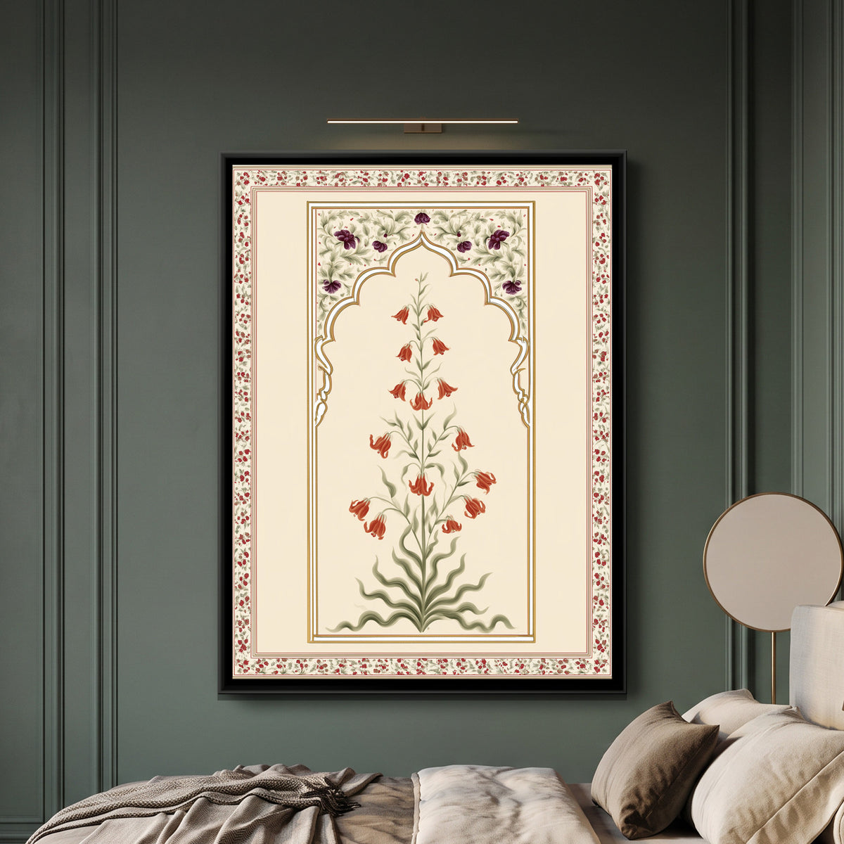Mughal Lily — framed canvas art hung on a wall