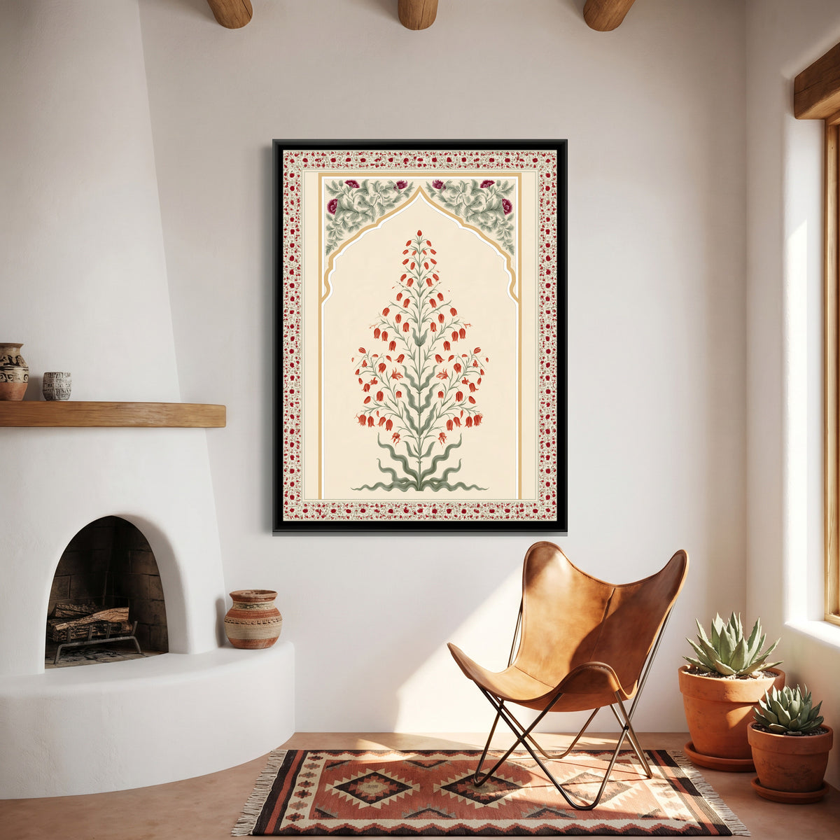Mughal Lily — canvas art shown in a styled room