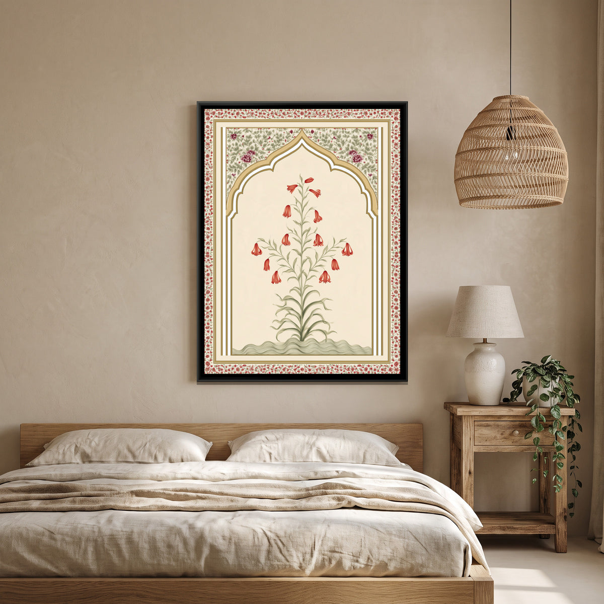 Mughal Lily — canvas art shown in a styled room