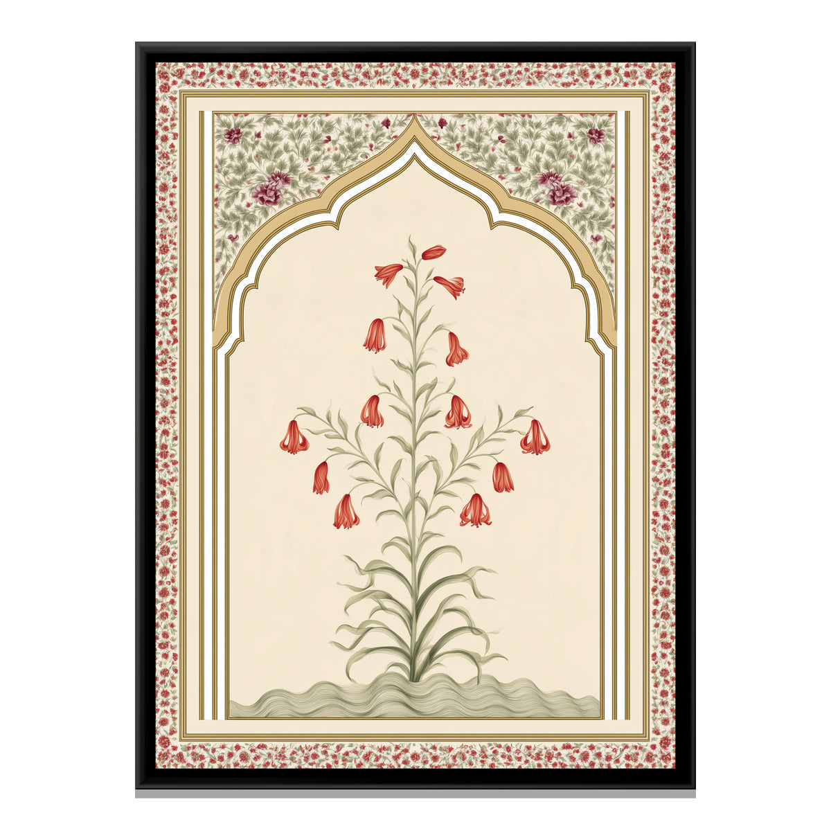 Mughal Lily — framed canvas print, front view