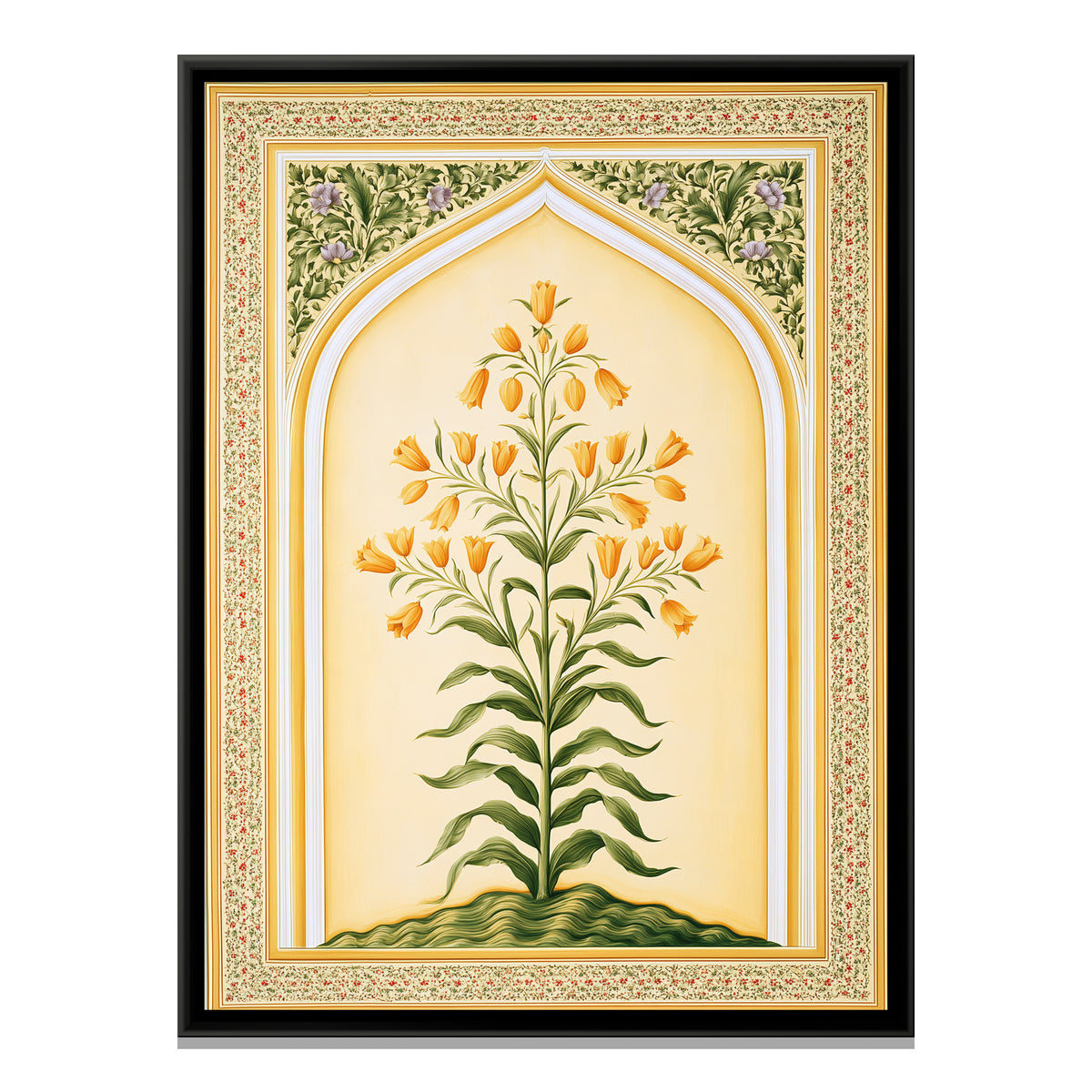 Mughal Lily — framed canvas print, front view