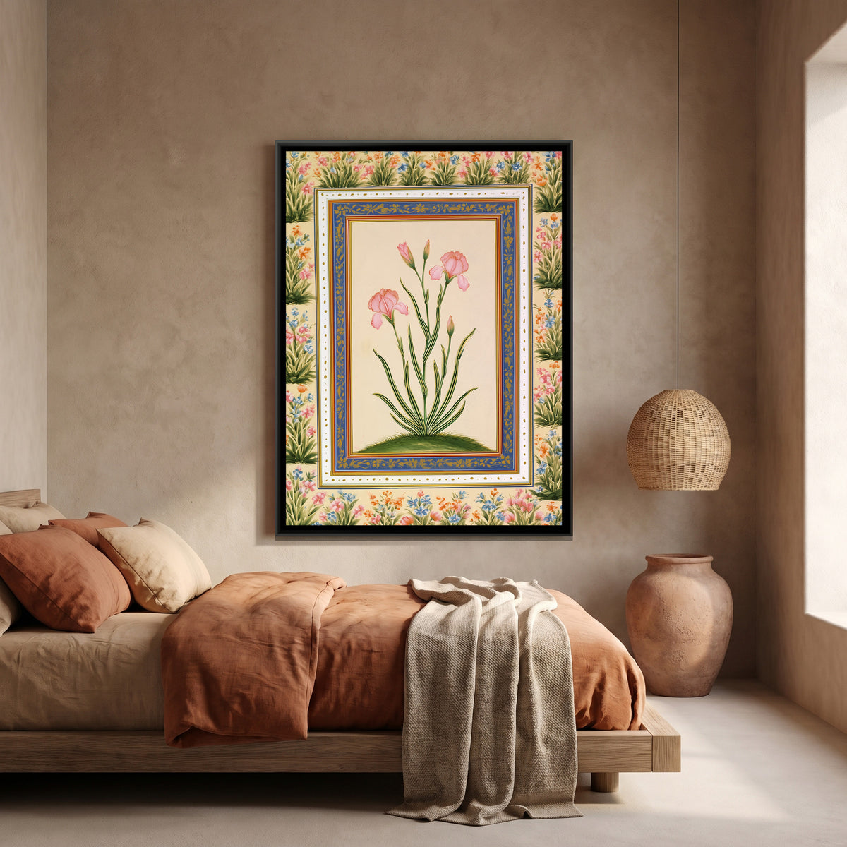 Mughal Iris — canvas art shown in a styled room