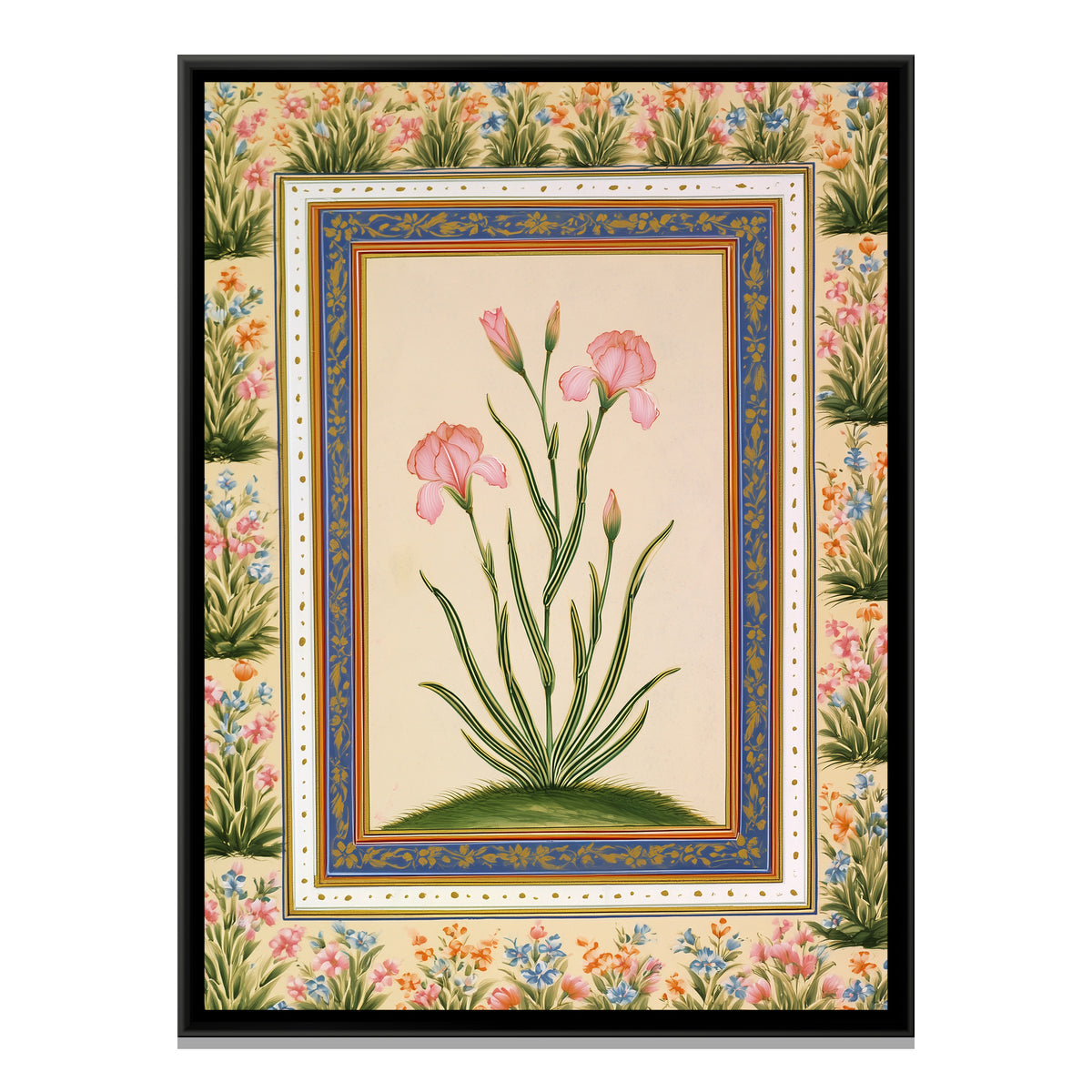 Mughal Iris — framed canvas print, front view