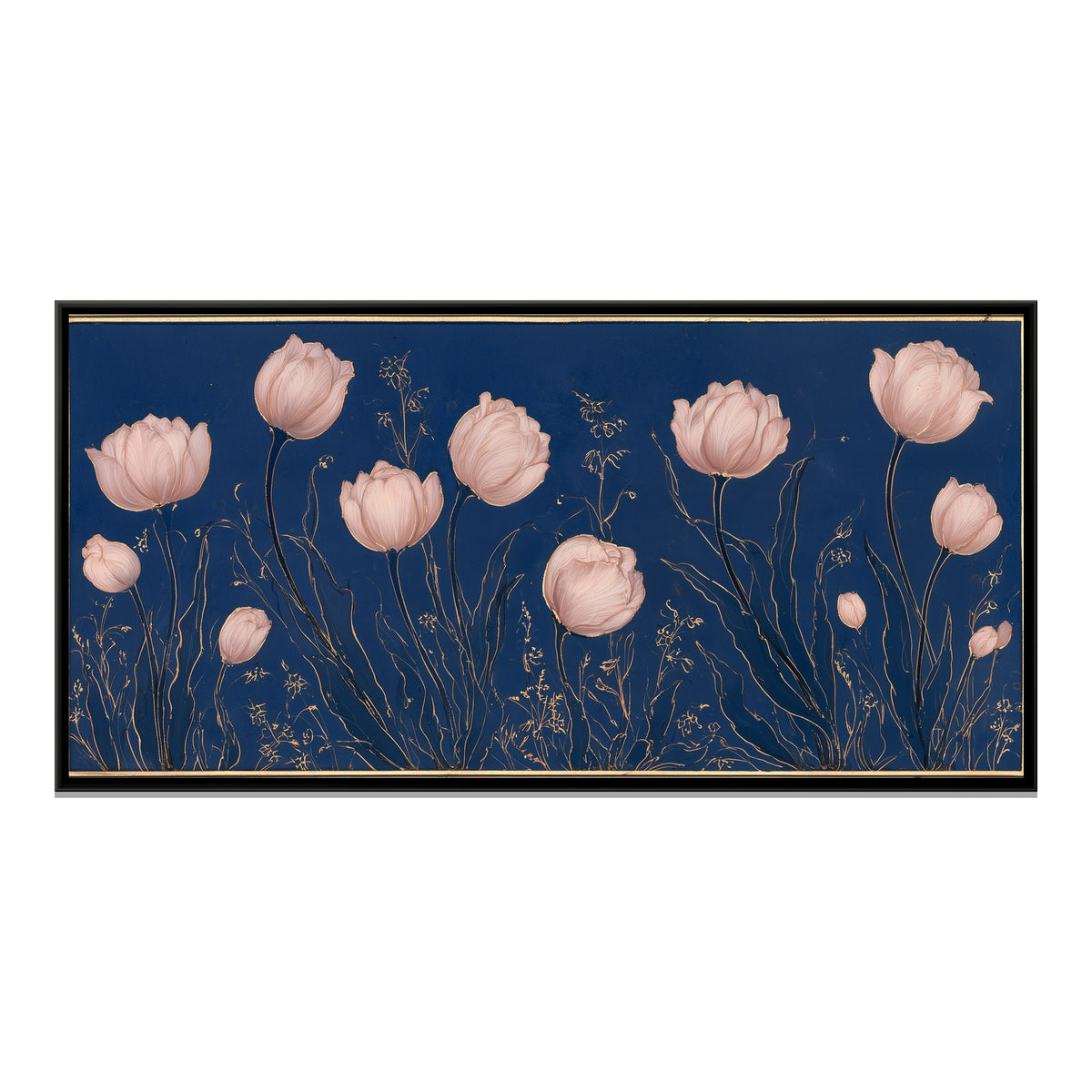 Mughal Tulips — framed canvas print, front view