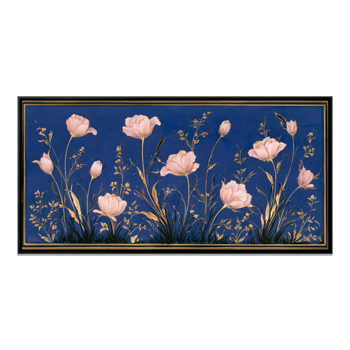 Mughal Tulips — framed canvas print, front view