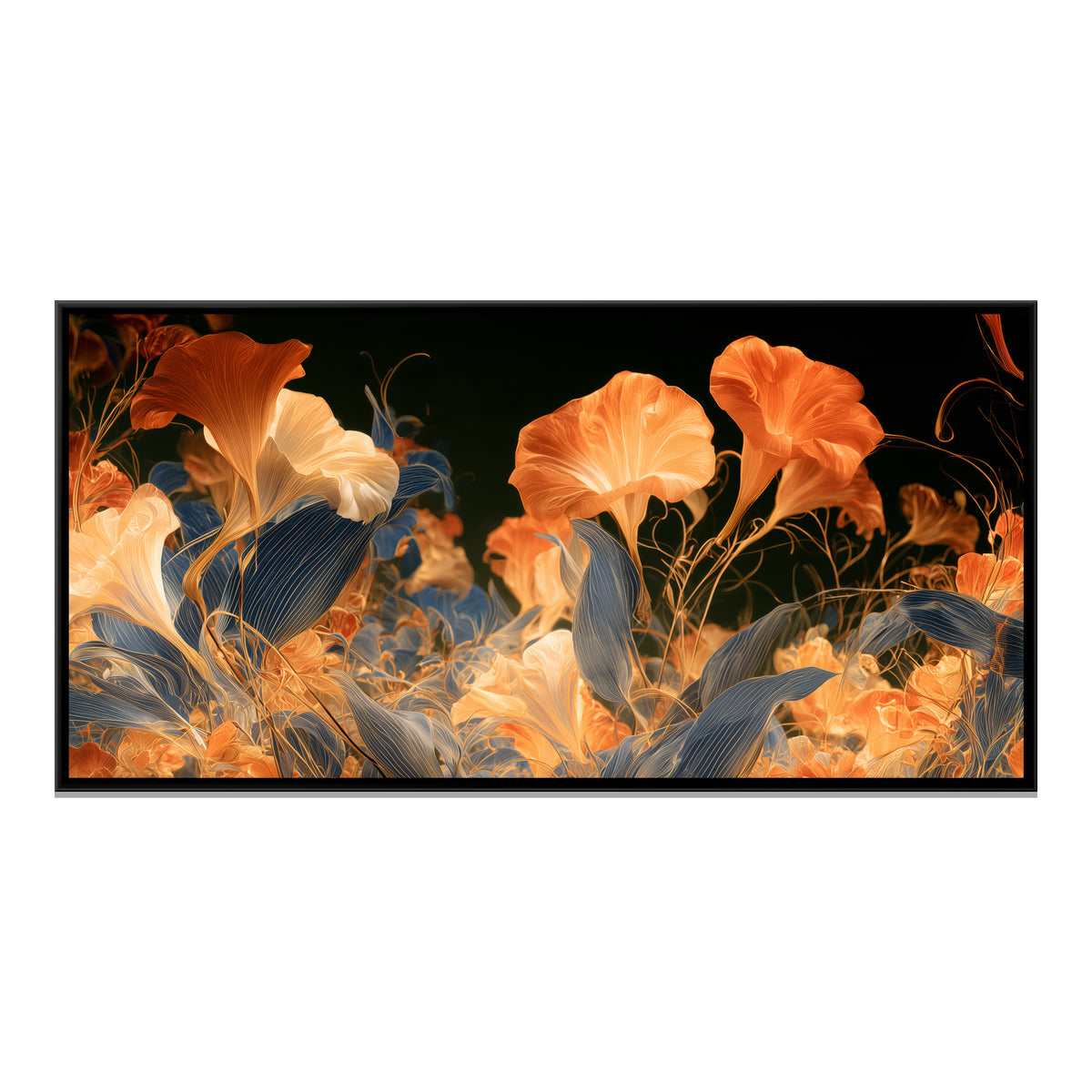 Art Nouveau Lilies — framed canvas print, front view