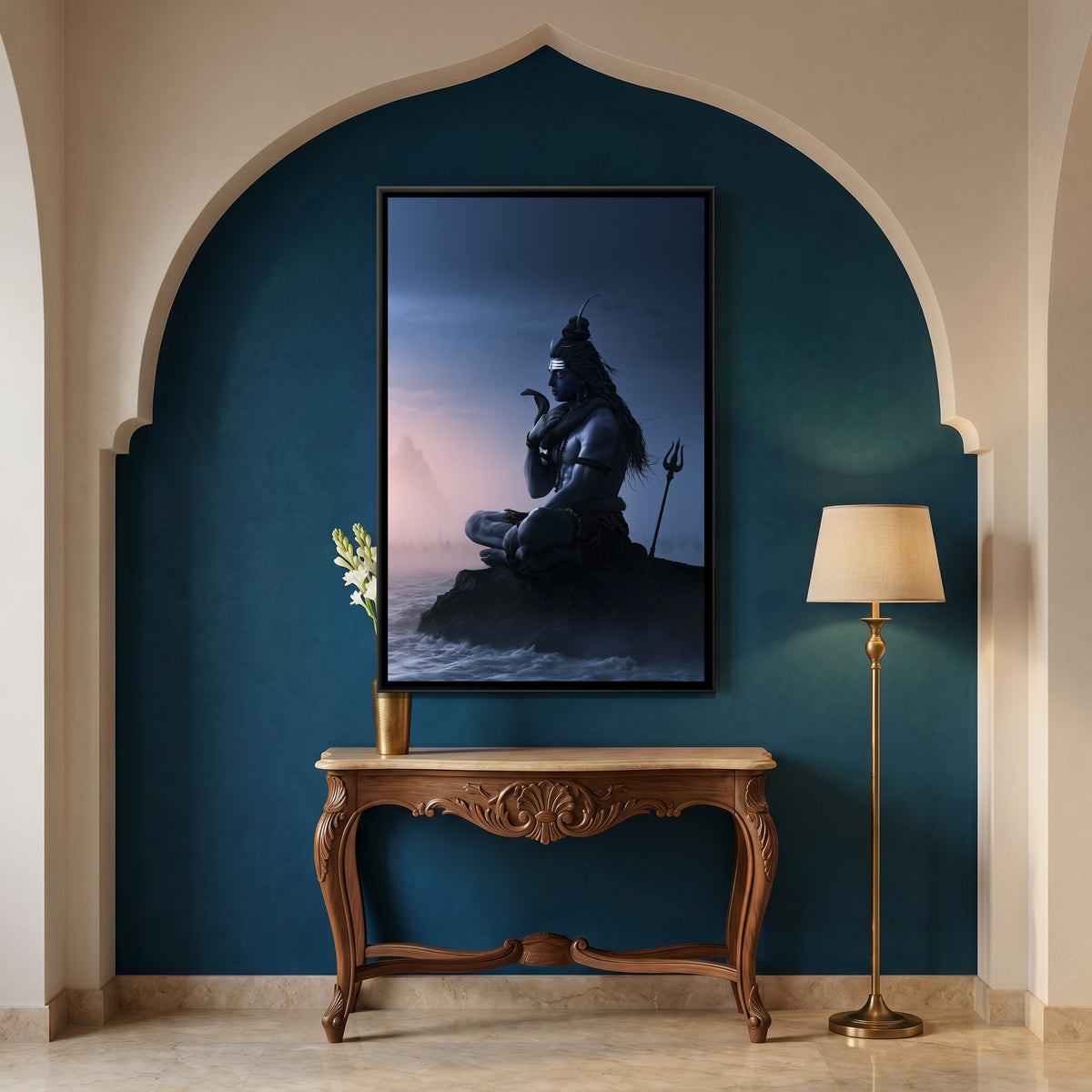 Neelkanth Mahadev — canvas art shown in a styled room