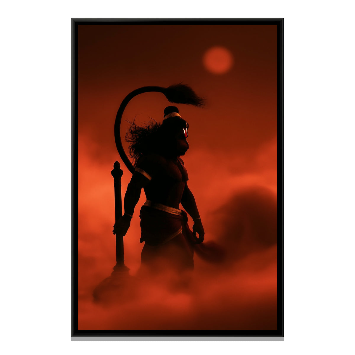 Hanuman Ji — framed canvas print, front view