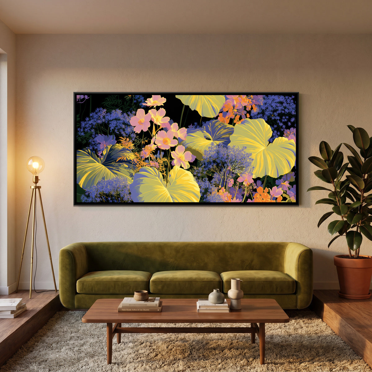 Tropical Jungle — canvas art shown in a second room setting
