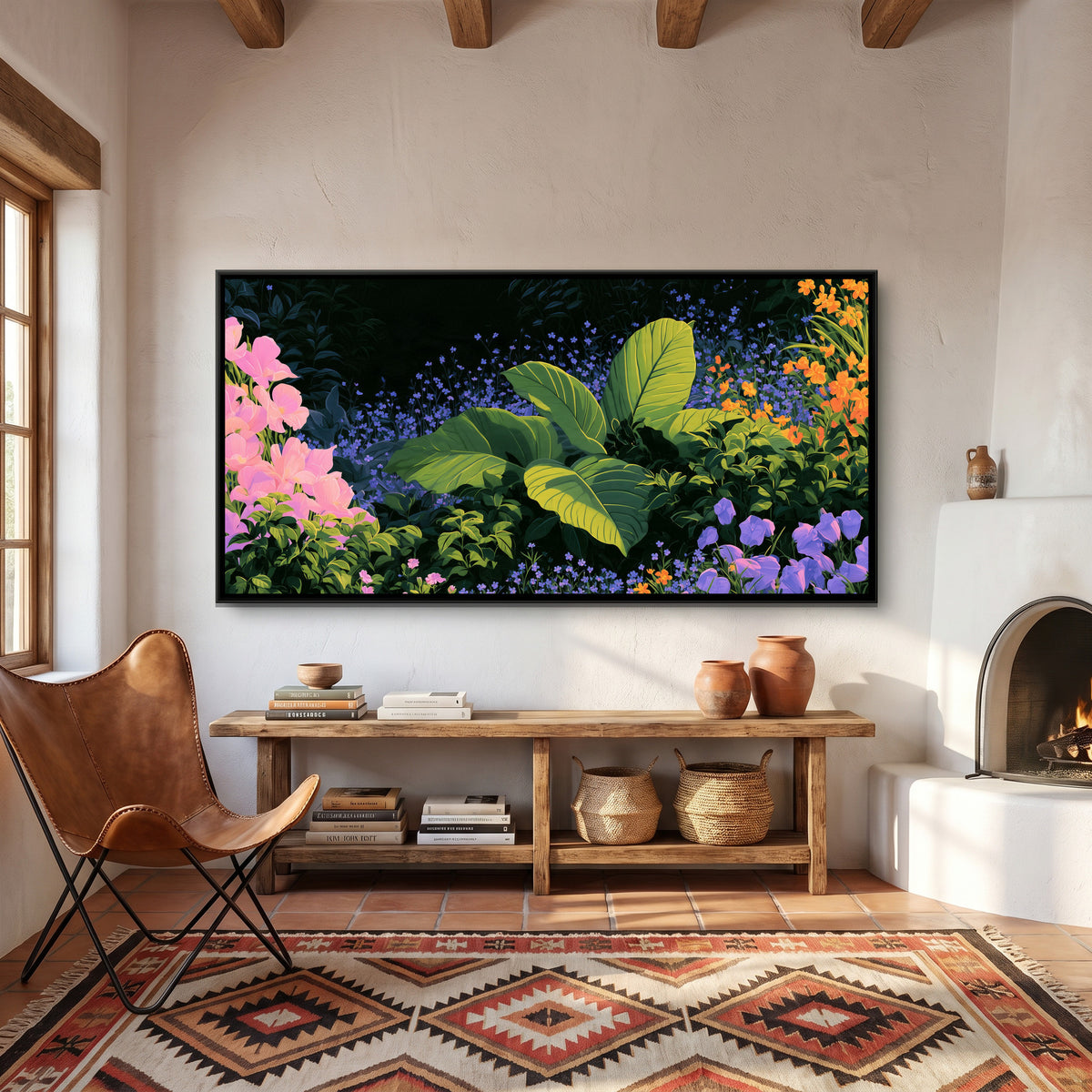 Tropical Jungle — canvas art shown in a second room setting