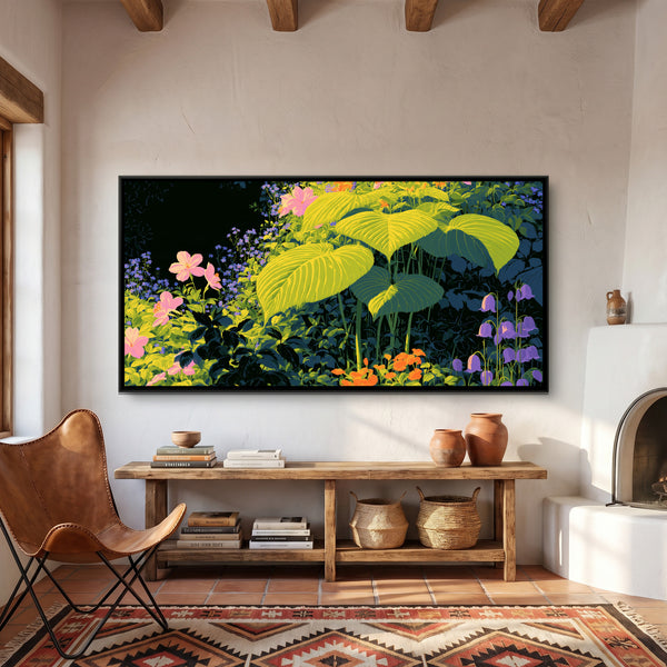 Tropical Jungle — framed canvas art hung on a wall