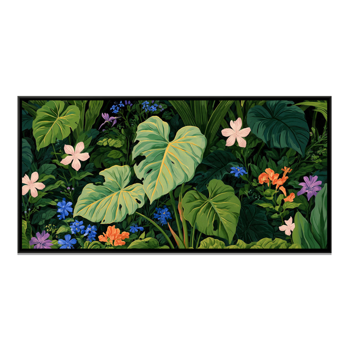 Tropical Jungle — framed canvas print, front view