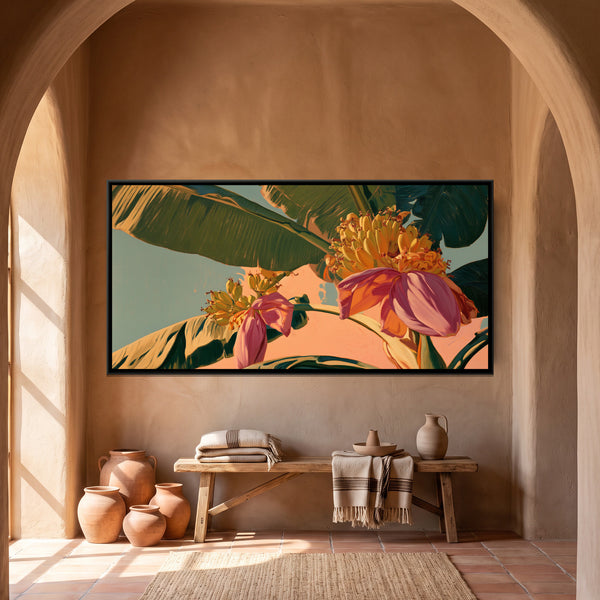 Banana Blossom — framed canvas art hung on a wall