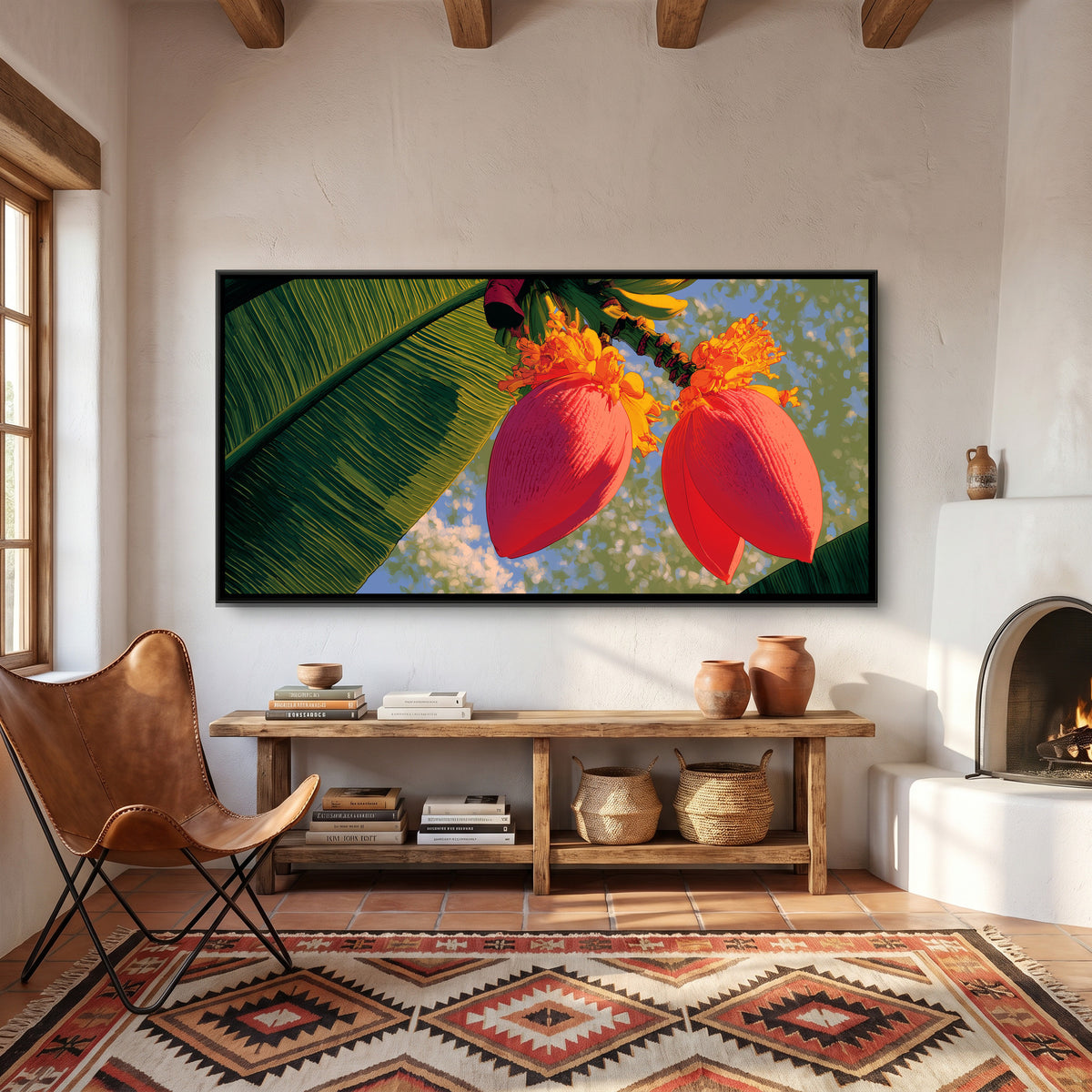Banana Blossom — canvas art shown in a second room setting