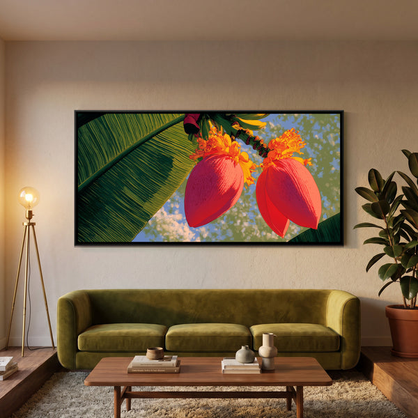 Banana Blossom — framed canvas art hung on a wall