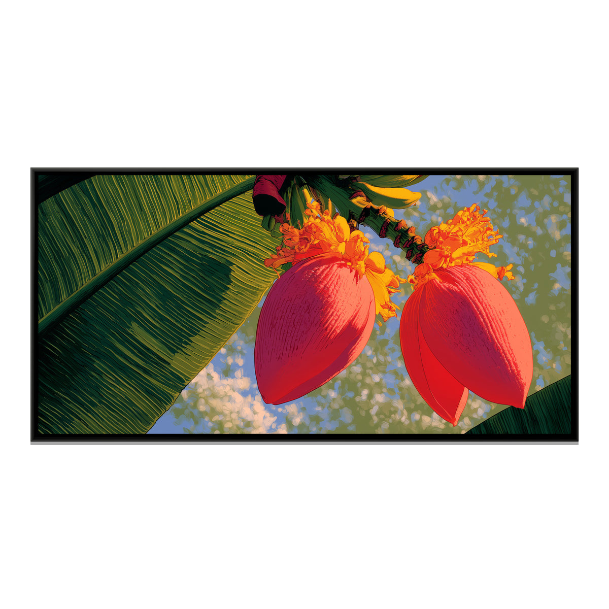 Banana Blossom — framed canvas print, front view