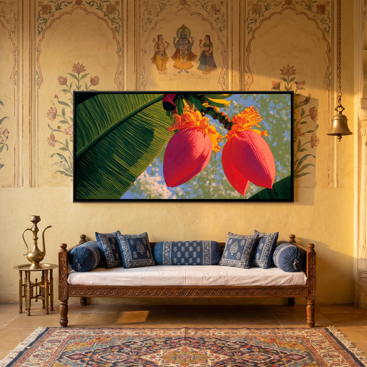 Banana Blossom — canvas art shown in a second room setting