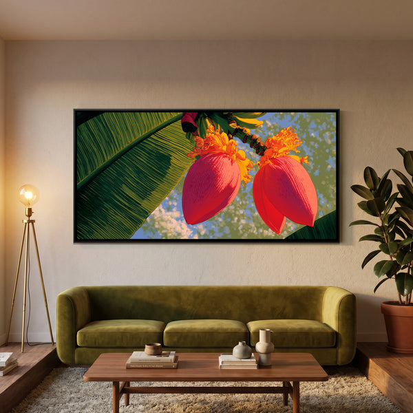 Banana Blossom — framed canvas art hung on a wall