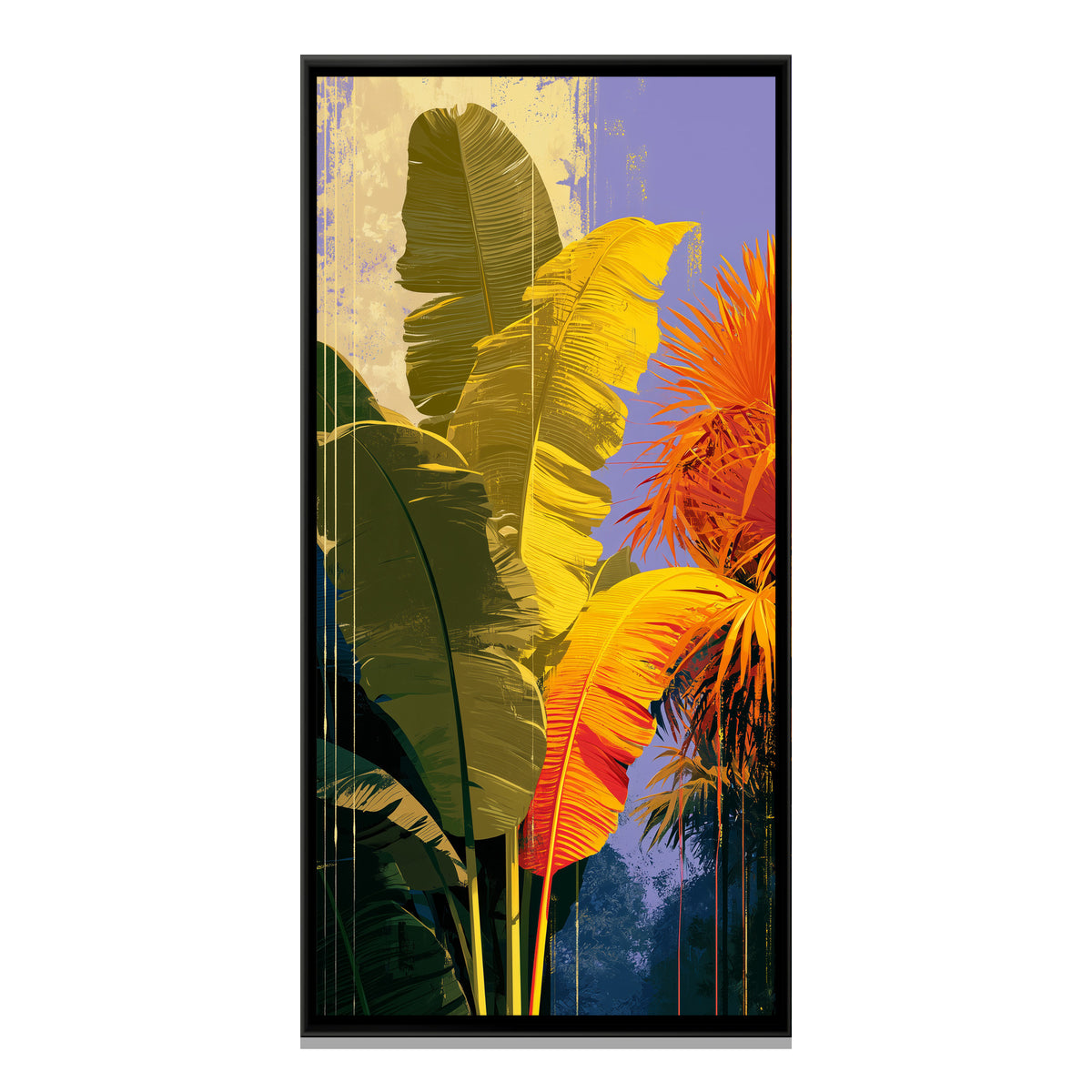 Tropical Banana Leaves — framed canvas print, front view