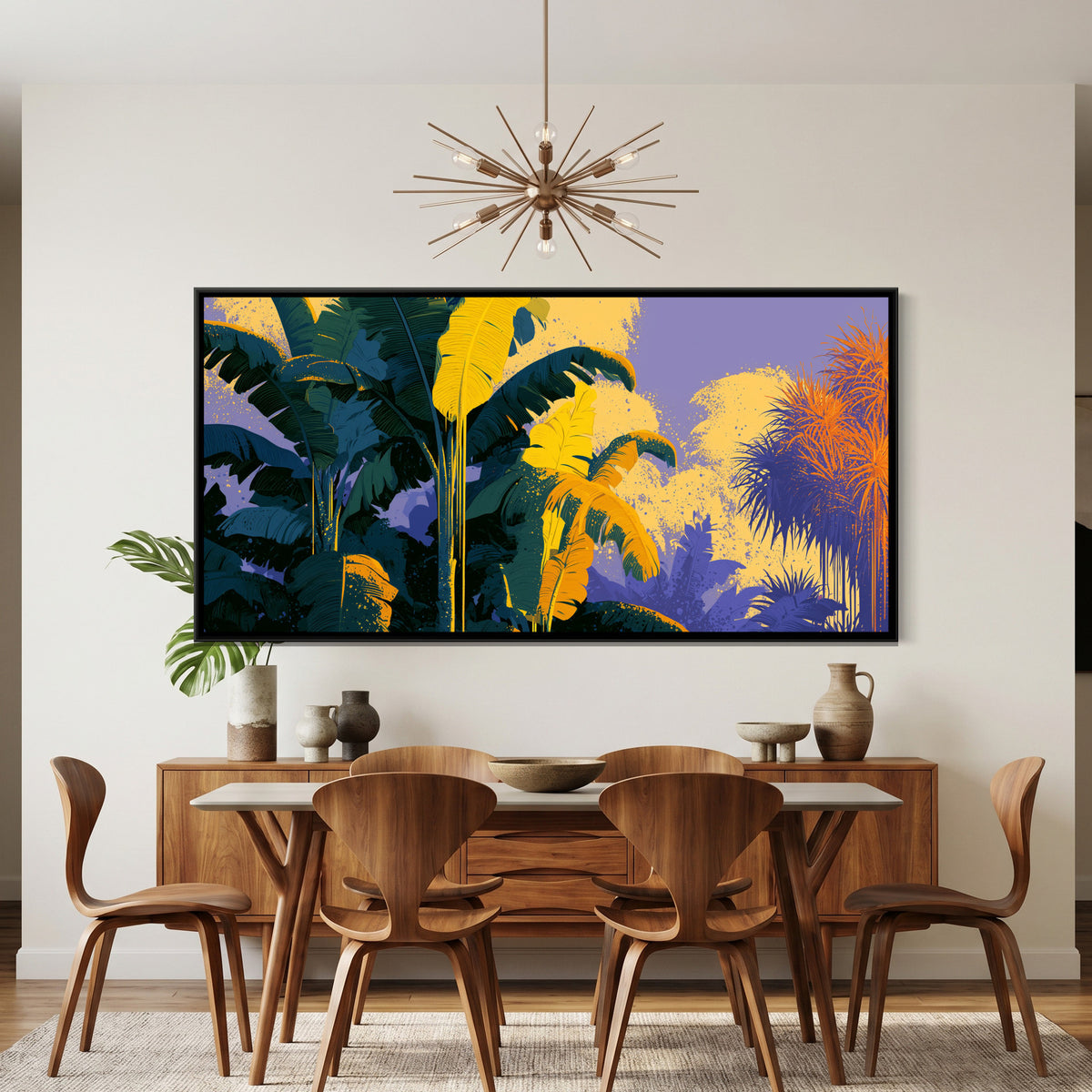 Banana Leaves — framed canvas art hung on a wall
