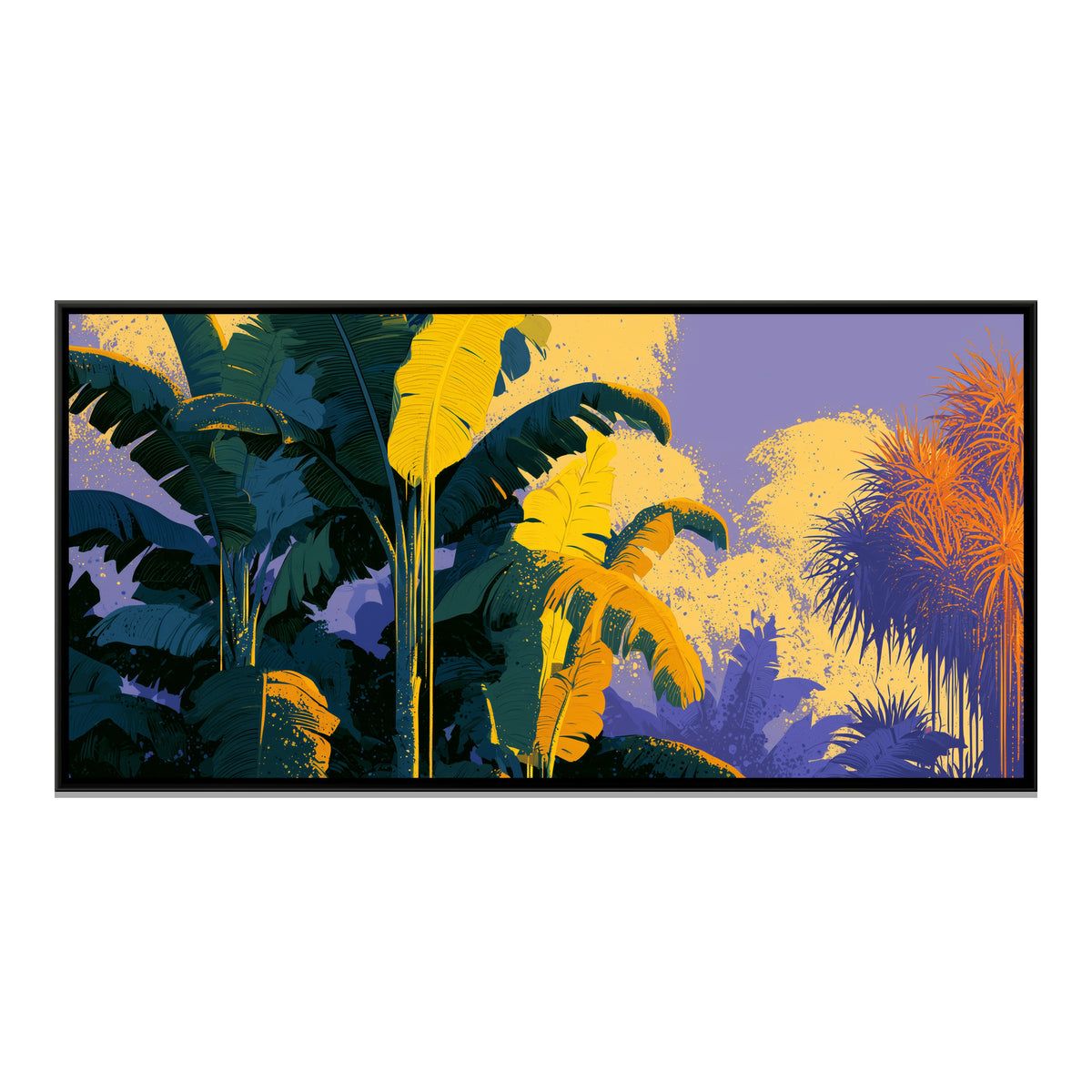 Banana Leaves — framed canvas print, front view