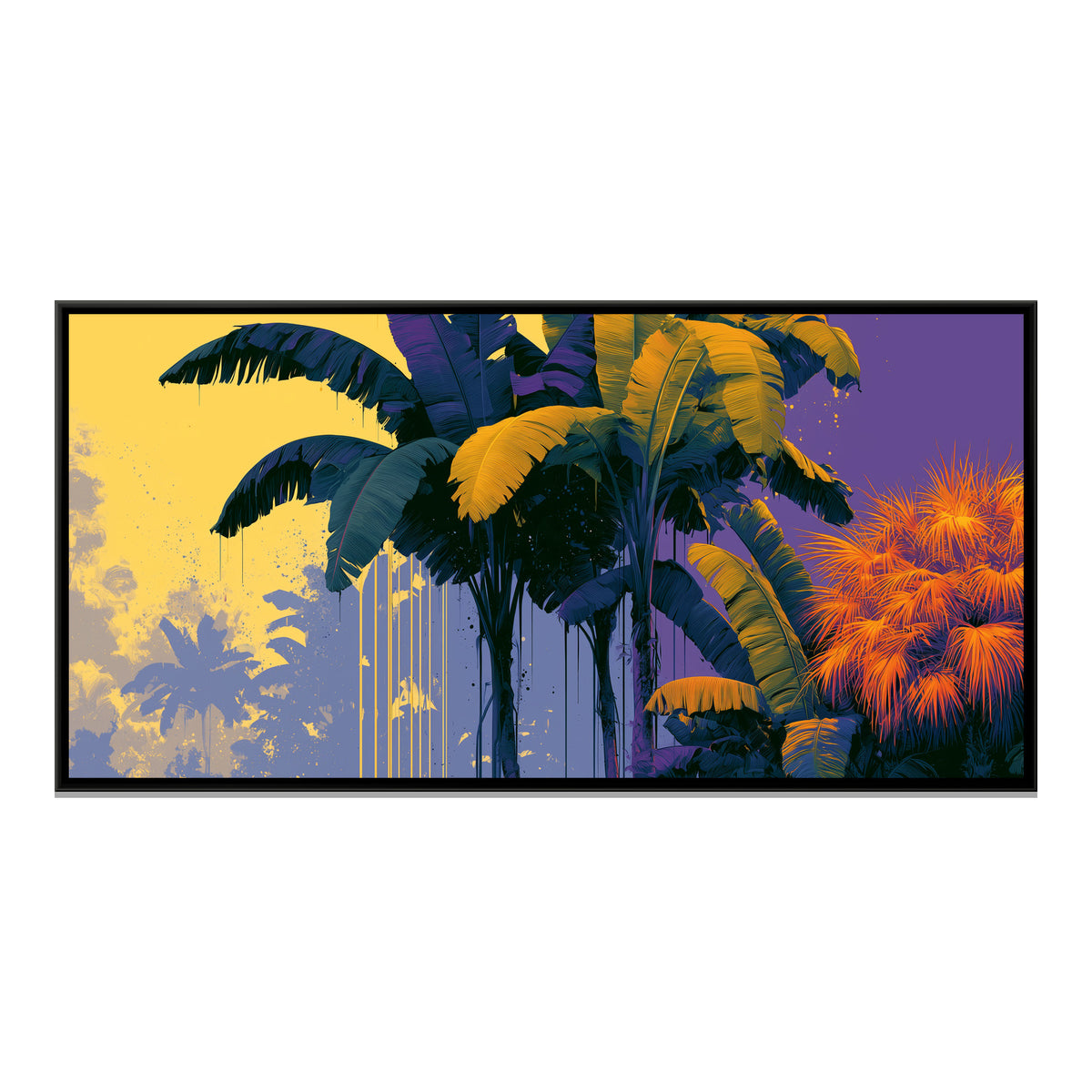 Banana Leaves — framed canvas print, front view