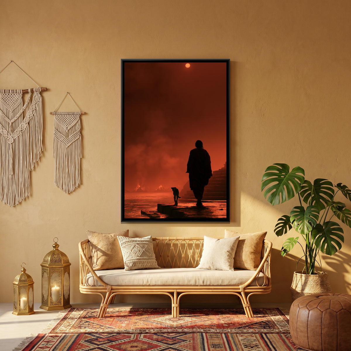 Bhairava — canvas art shown in a styled room