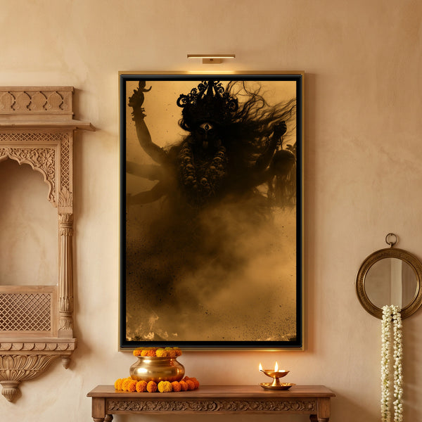 Maa Kali — framed canvas art hung on a wall