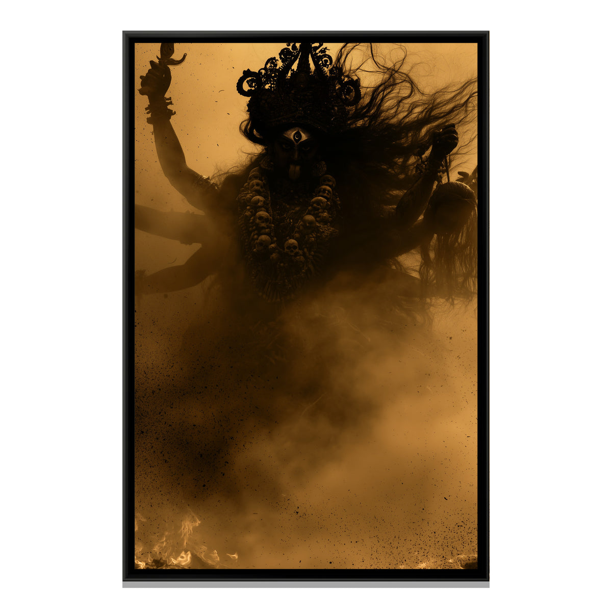 Maa Kali — framed canvas print, front view