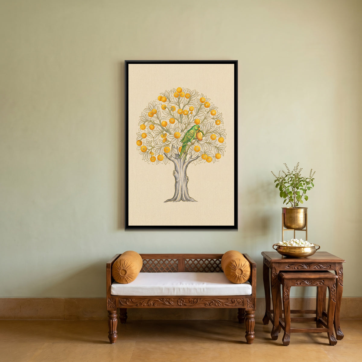 Pichwai Kadamba Tree — canvas art shown in a second room setting