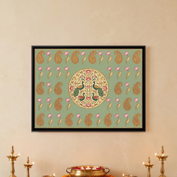 Pichwai Paisley — framed canvas art hung on a wall