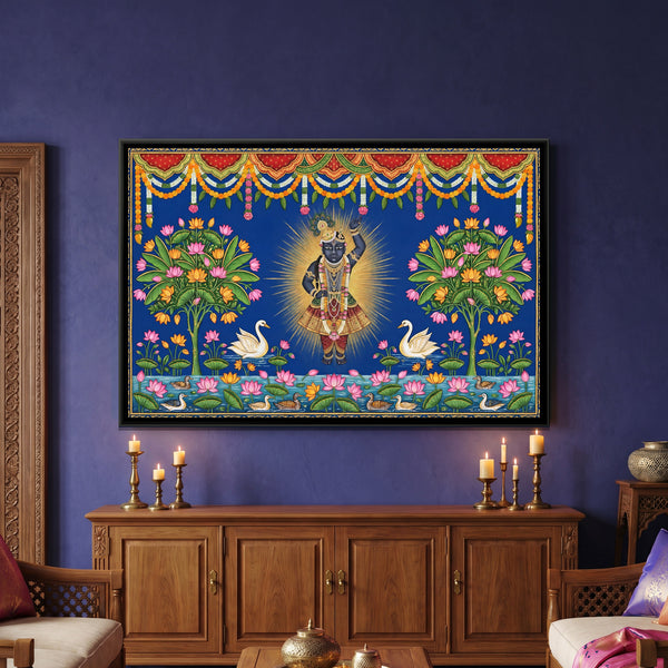 Shrinathji Janmashtami — framed canvas art hung on a wall