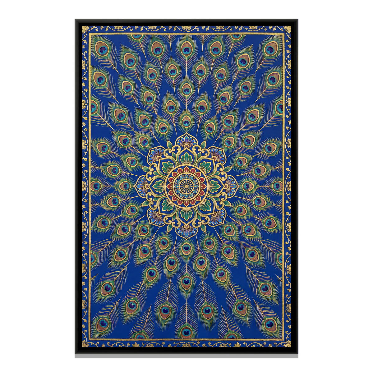 Pichwai Morpankh — framed canvas print, front view