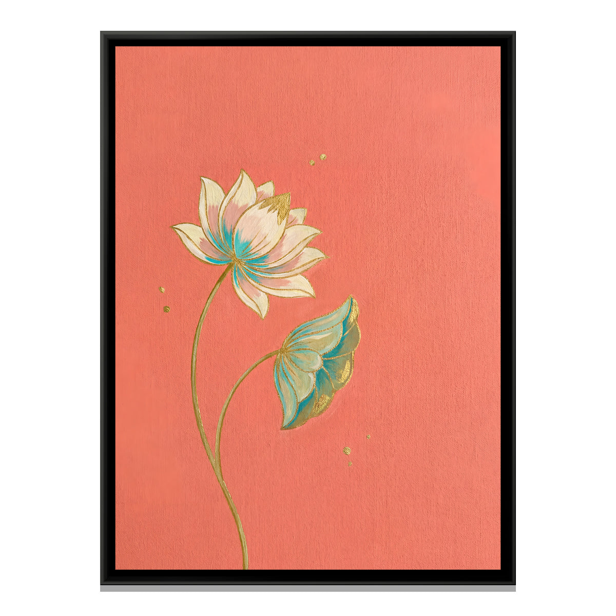 Pichwai Lotus — framed canvas print, front view