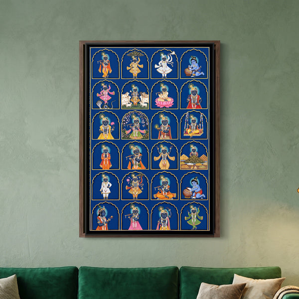Shrinathji 24 Forms — framed canvas art hung on a wall