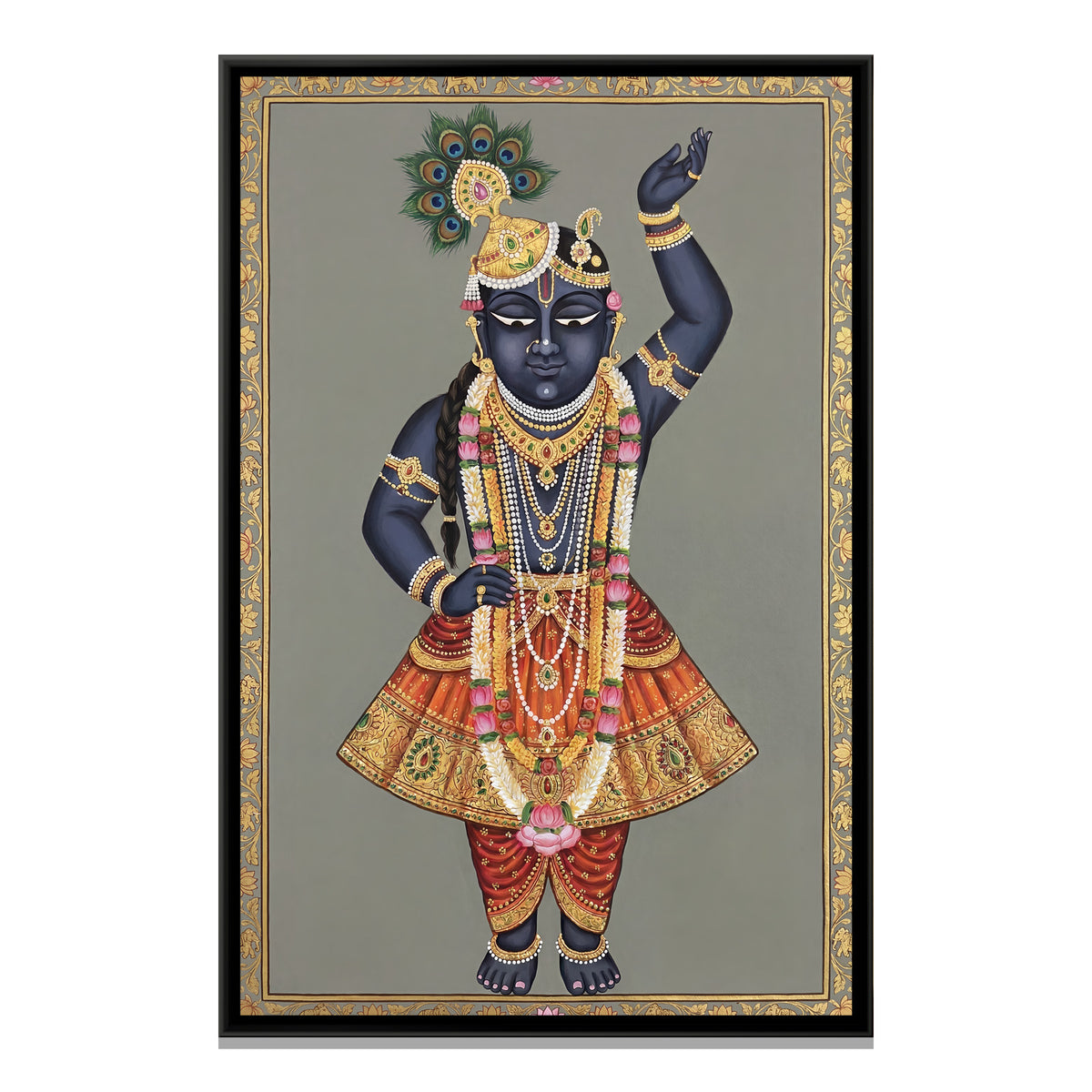 Shrinathji Shringar — framed canvas print, front view