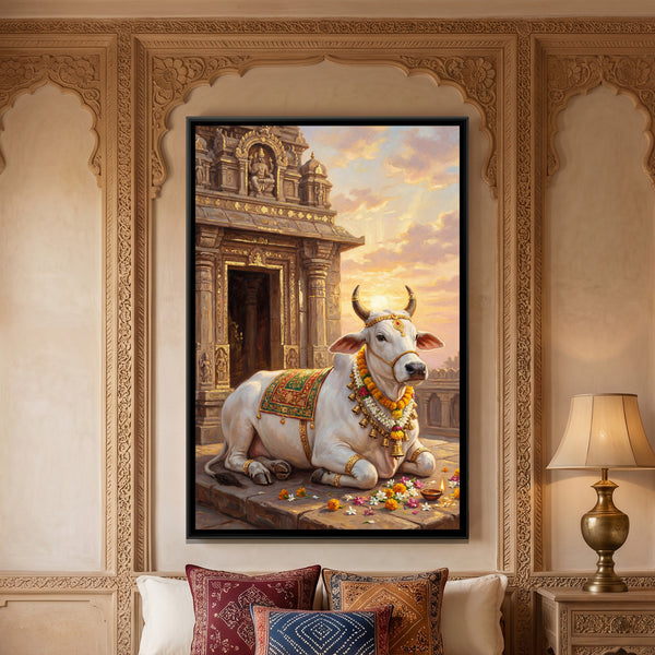 Nandi Ji — framed canvas art hung on a wall